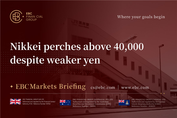 Nikkei está acima de 40.000 apesar do iene mais fraco