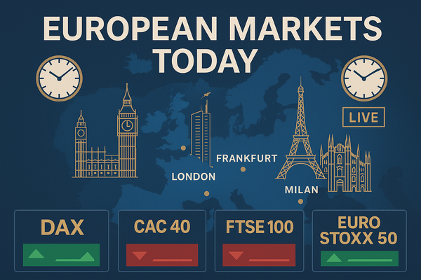 यूरोपीय बाजार आज: DAX में 0.99% की गिरावट, FTSE में बढ़त