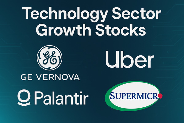 PLTR y GEV entre las principales acciones de crecimiento del sector tecnológico